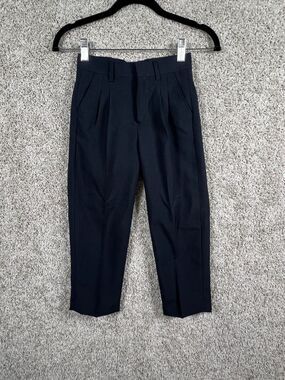 K.C. Collections Boys Black Dress Pants with Belt Pleated Regular Hem Size 5